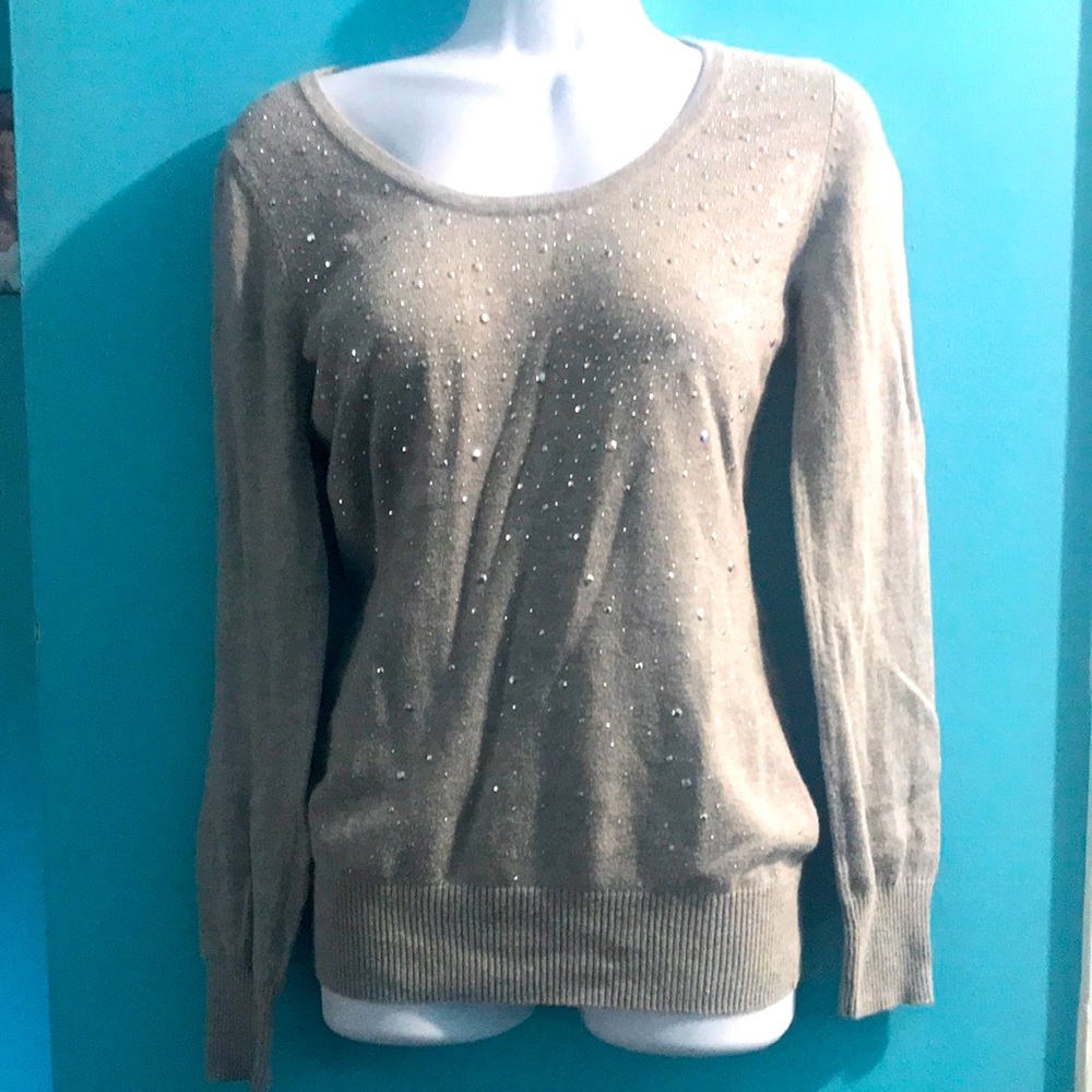 2 long sleeve beaded sweaters